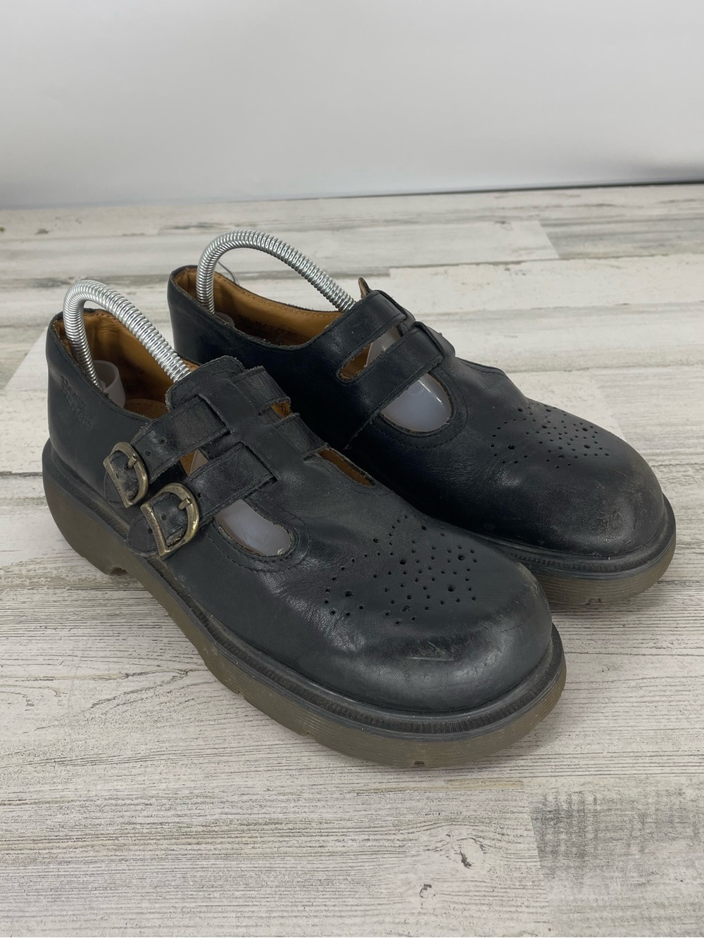 Vtg 90's Dr. Martens Black Mary Jane Platform Shoes 8065 UK 5 US 7 England Made